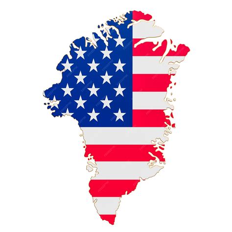 Purchase of greenland concept map of greenland with usa flag 3d rendering | Premium Photo