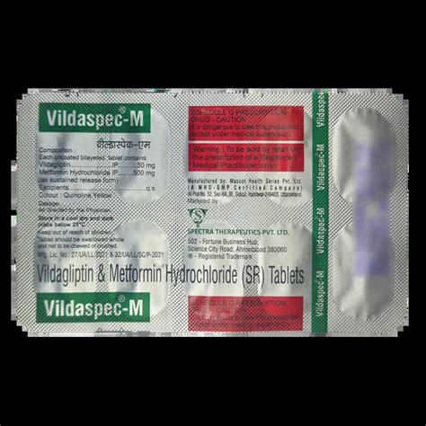 VILDASPEC M TABLET 10'S - Uses, Side Effects, Price and Generic ...