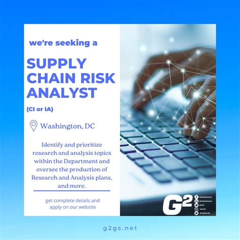 G2 Global Solutions is seeking experienced Supply Chain Risk Analysts to support a program with ...