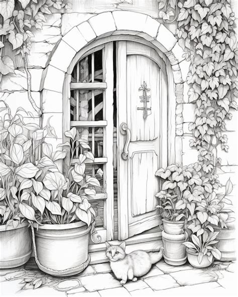 Open door coloring pages | Premium AI-generated image