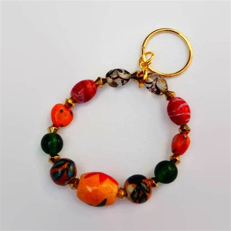 Buy Multi Color Key Ring Bracelet Multi Color Bead Bracelet Online in ...