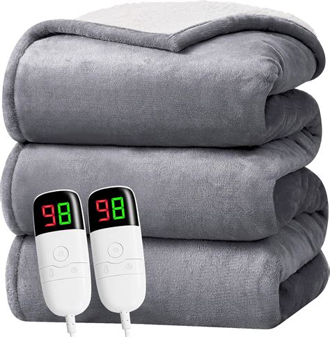 Amazon.com: greenoak Heated Blanket Electric Queen Size 84"X90" Dual ...