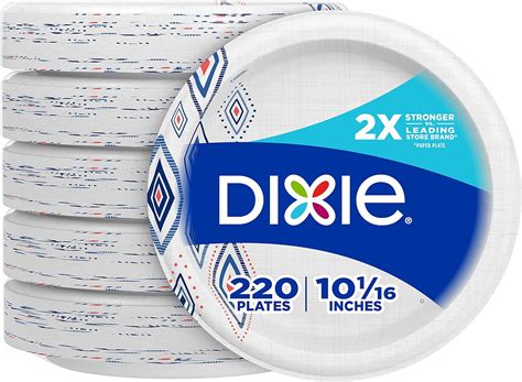 Amazon.com: Dixie Large Paper Plates, 10 Inch, 220 Count, 2X Stronger ...