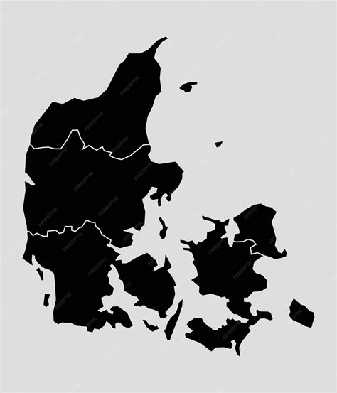 Premium Vector | Denmark map with regions isolated on white background Map of denmark Vector ...