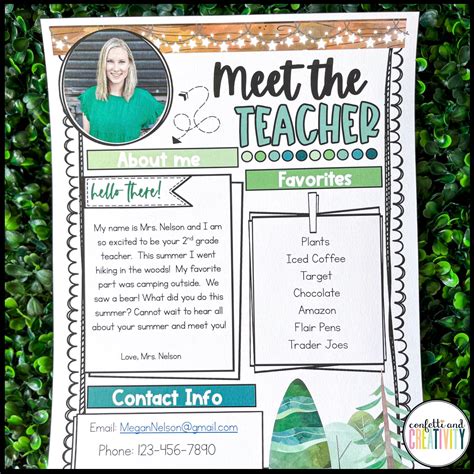Editable Meet the Teacher Template Nature Classroom Decor - Etsy UK