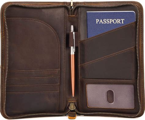 Amazon.com | Polare Full Grain Leather Passport Holder With YKK Zipper ...