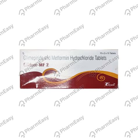 Glidum Mf 2mg Strip Of 10 Tablets: Uses, Side Effects, Price & Dosage ...