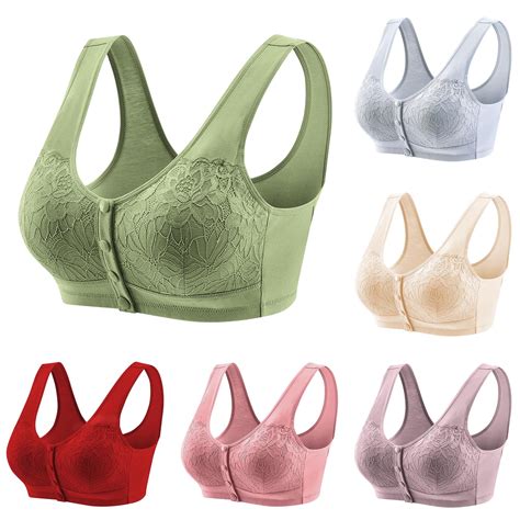 QATAINLAV Daisy Bras for Older Women Front Closure Plus Size Bra Push ...