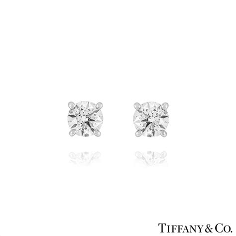 Tiffany & Co. Platinum Solitaire Diamond Earrings 0.82ct TDW XXX | Rich ...