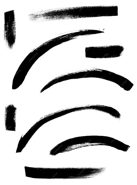 Premium PSD | Set of brush strokes Brushwork brushstroke Collection of ...