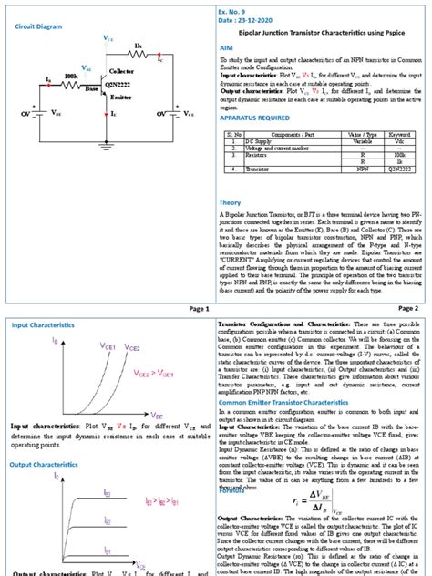 Simulation Transistor Characteristics | PDF | Bipolar Junction Transistor | Transistor