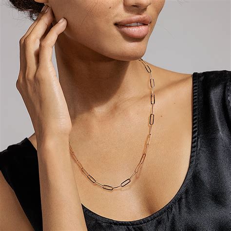 20'' 14K Gold Vermeil T-Bar Paperclip Chain(5.7mm) | Shane Co.