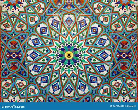 Moroccan Mosaic Tile, Ceramic Decoration of Hassan II Mosque ...
