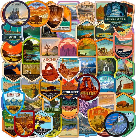 Amazon.com: 63pcs National Park Sticker All National Parks USA Complete ...