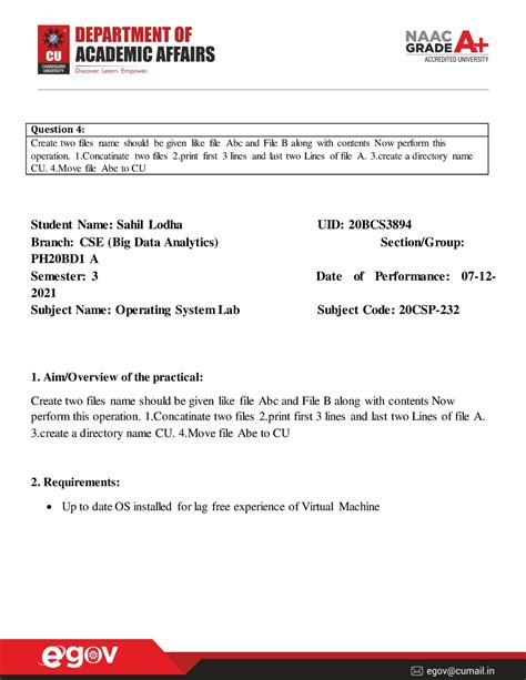 20BCS3894 OS lab Final - Question 4: Create two files name should be ...