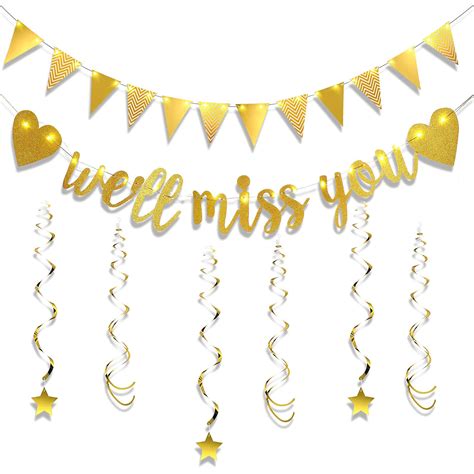 Buy Festiko® Miss You Decorations Kit, Going Away Farewell Sign Banner ...