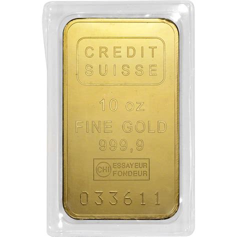 10 oz. Gold Bar - Credit Suisse - 999.9 Fine - Sealed with Assay [GOLD ...