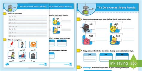 The One-Armed Robot Family: Year 2 Assess & Review Resources