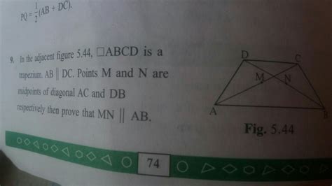 in the adjacent figure quadrilateral ABCD is a trapezium AB parallel to ...