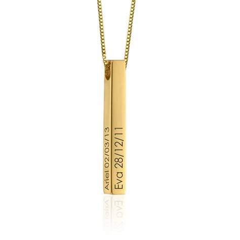 22KT Gold Plated Memory Bar Necklace – Inaya Accessories