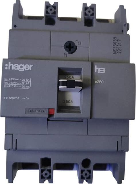 Hager Three Pole MCCB 250A HHB250Z MCB Price in India - Buy Hager Three ...