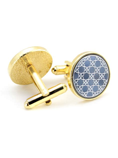 Kavove The Chain Quest Blue & Golden Cufflink For Men | Buy Cufflinks ...
