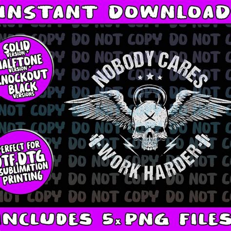 Buy Nobody Cares Work Harder Skull Svg Online In India - Etsy India