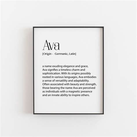 Ava Name Meaning Print | Girls Name Art | Nursery Decor | Personalised ...