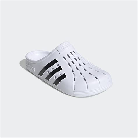 Shoes - Adilette Clogs - White | adidas Qatar
