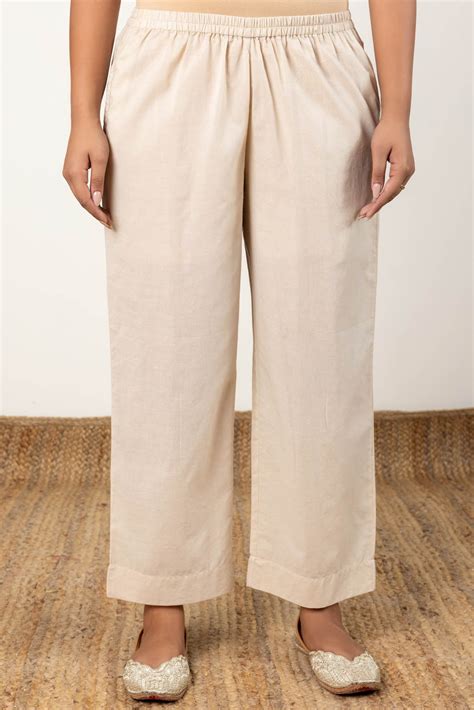 Dusty Cream Relaxed Trousers – Cottons Jaipur