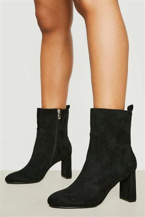 Wide Fit Flat Heel Round Toe Ankle Boots | boohoo UK