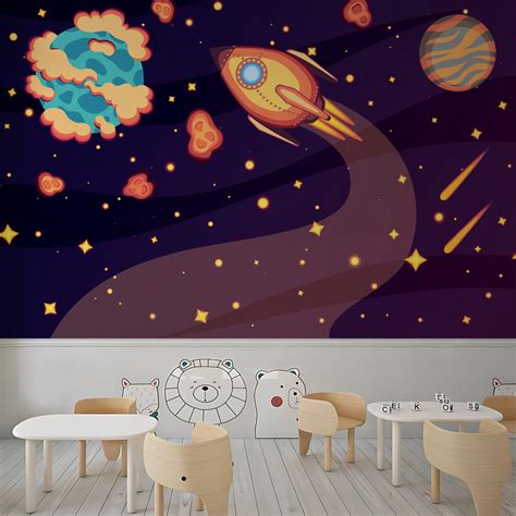 Space Craft Nursery Wallpaper – Myindianthings
