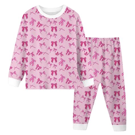 Utlike Girls Outfits Sets Print Bow Pajama Set For Toddlers And Kids ...