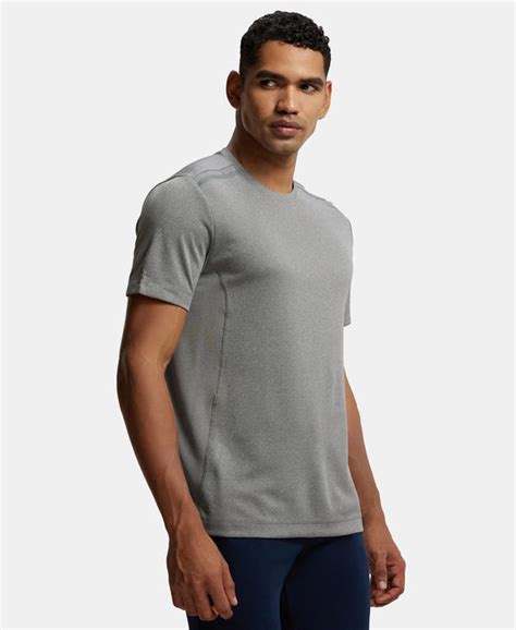 Buy Recycled Microfiber Elastane Stretch Half Sleeve Round Neck T-Shirt ...