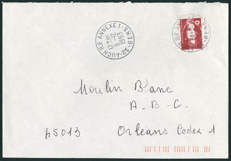 Timbre à date plastique au type A9 avec mention : R.P. - ANNEXE ...