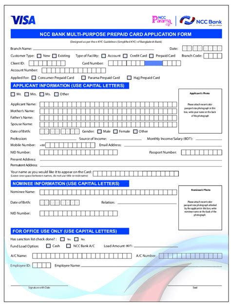 Fillable Online NCC BANK MULTI-PURPOSE PREPAID CARD ... Fax Email Print ...