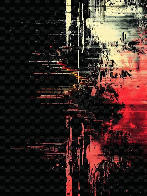 Png dystopian glitch with gritty texture and distorted shapes fo ...