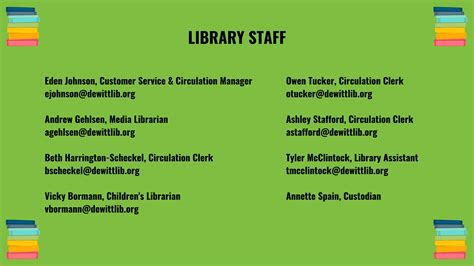 Library Director and Staff :: DeWitt Community Library