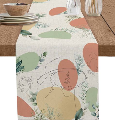 Bohemian Abstract Floral Style Table Runner Wedding Coffee Table Cover ...