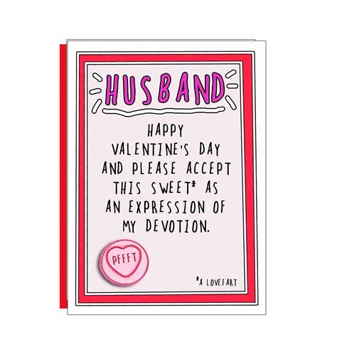 Husband love farts funny Valentine Card - Go La La Greeting Cards & Gifts