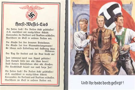Rare 1930s NSDAP SA Postcards – Horst Wessel Lied, Certified