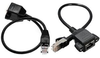 KNEUTRIX 8 Pin RJ45 LAN Cable : Male to Female Screw Panel Mount ...