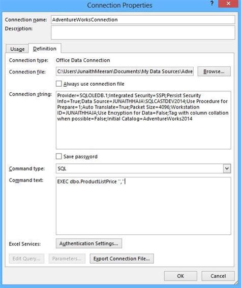 Excel 2016 Pass Cell Value to SQL Query 的图像结果