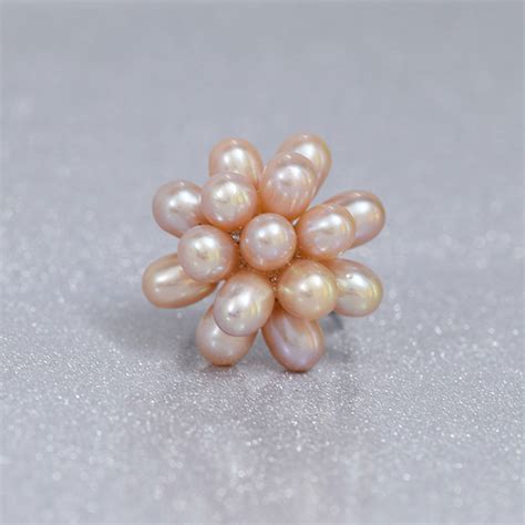 Stylish Adjustable Pearl Bunch Finger Ring in Pink Pearls | Pure Pearls