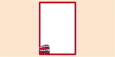 Red London Bus Page Border | Page Borders (teacher made)