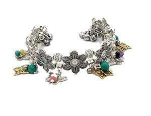 Buy GURJARI JEWELLERS Oxidized Silver Small Flower Light Weight ...