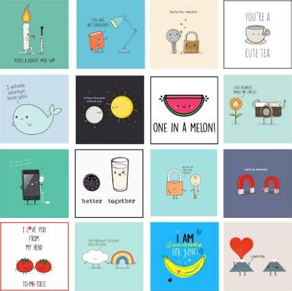 Productlance Set of 16 Love Cards, Cute Quirky Cards for Love ...
