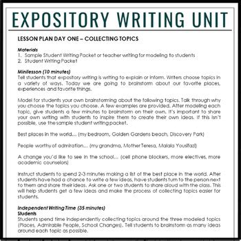 Image result for Expository Writing Lesson Plan