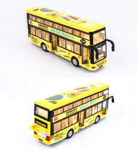 deoxy Diecast Metal Double Decker London Bus Toy Light & Music Open ...