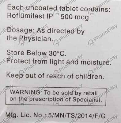 Rofaday 500 MCG Tablet (10): Uses, Side Effects, Price & Dosage | PharmEasy